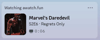Discord status while watching an episode